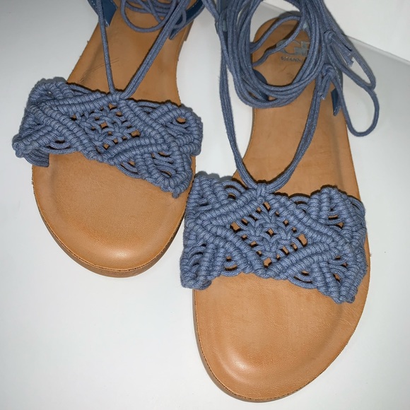 Gianni Bini Macrame Lace Up Sandals - Picture 3 of 7